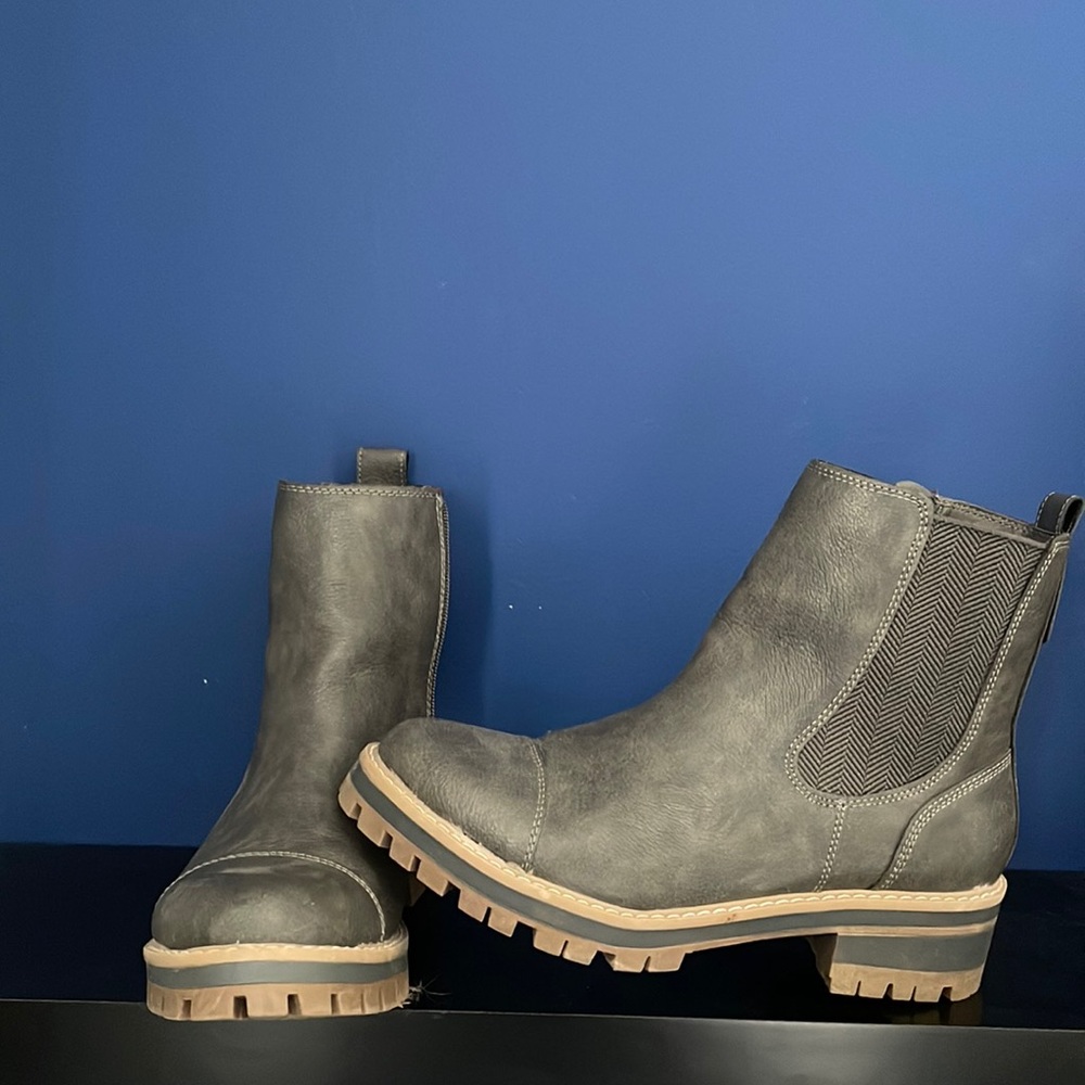 Womens Gray Combat Boots WATERPROOF